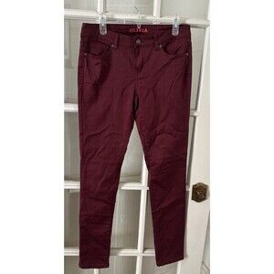 Olivia Maroon Jeans Womens Junior 11 Skinny  Sateen Wine NWOT Delias